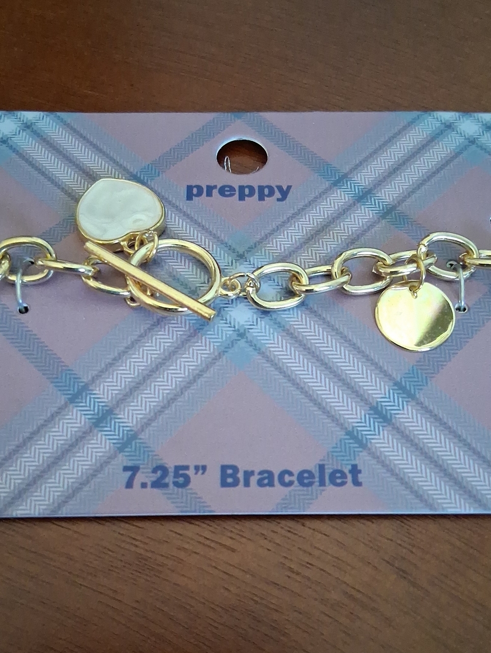 NWT Preppy Gold Toggle Charm Bracelet JJ139